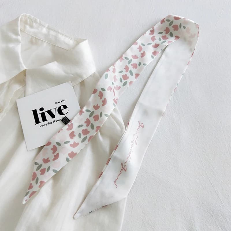Petit foulard de cheveux de fruits d'impression coréenne pour femmes, écharpes maigres, doux, multi-fonction, cheveux, bande de sauna