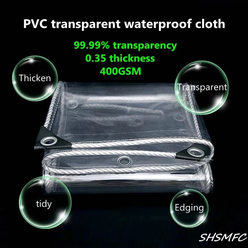 TarLII-Calandre transparente en PVC, 0.35mm, étanche, pour balcon, jardin, animal de compagnie, abri, plante succulente, auvent, garde au chaud