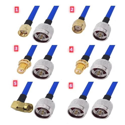 Câble Coaxial RG402 RG141 N mâle à RP-SMA/SMA mâle et femelle RF Jumper Pigtail Bule, câble Semi-Flexible