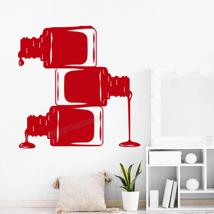 Autocollant mural en vinyle pour manucure, vernis à ongles, décoration pour Salon de beauté, papier peint B451