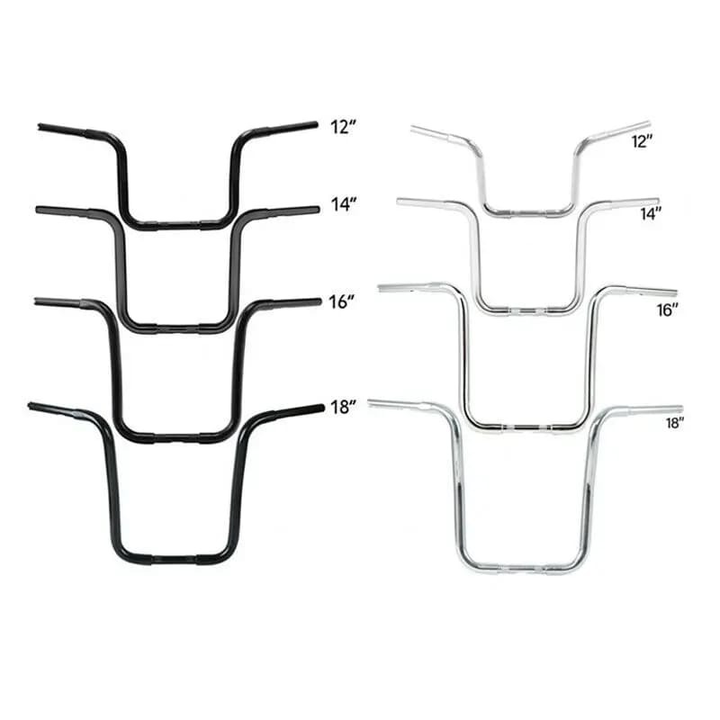 Guidon de moto adapté pour Harley Sportster XL 1/4 1200 Softail FLST FXST Fatboy, 12 en effet 14 en effet 16 en effet 18 en hauteur 1-883 pouces