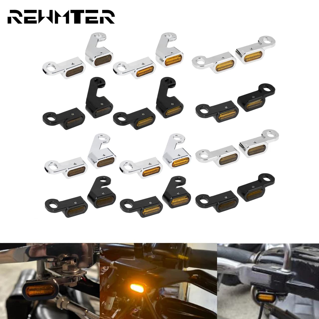 Clignotant LED ambre pour moto, Mini indicateur lumineux de course pour Harley Sportster XL Softail Touring