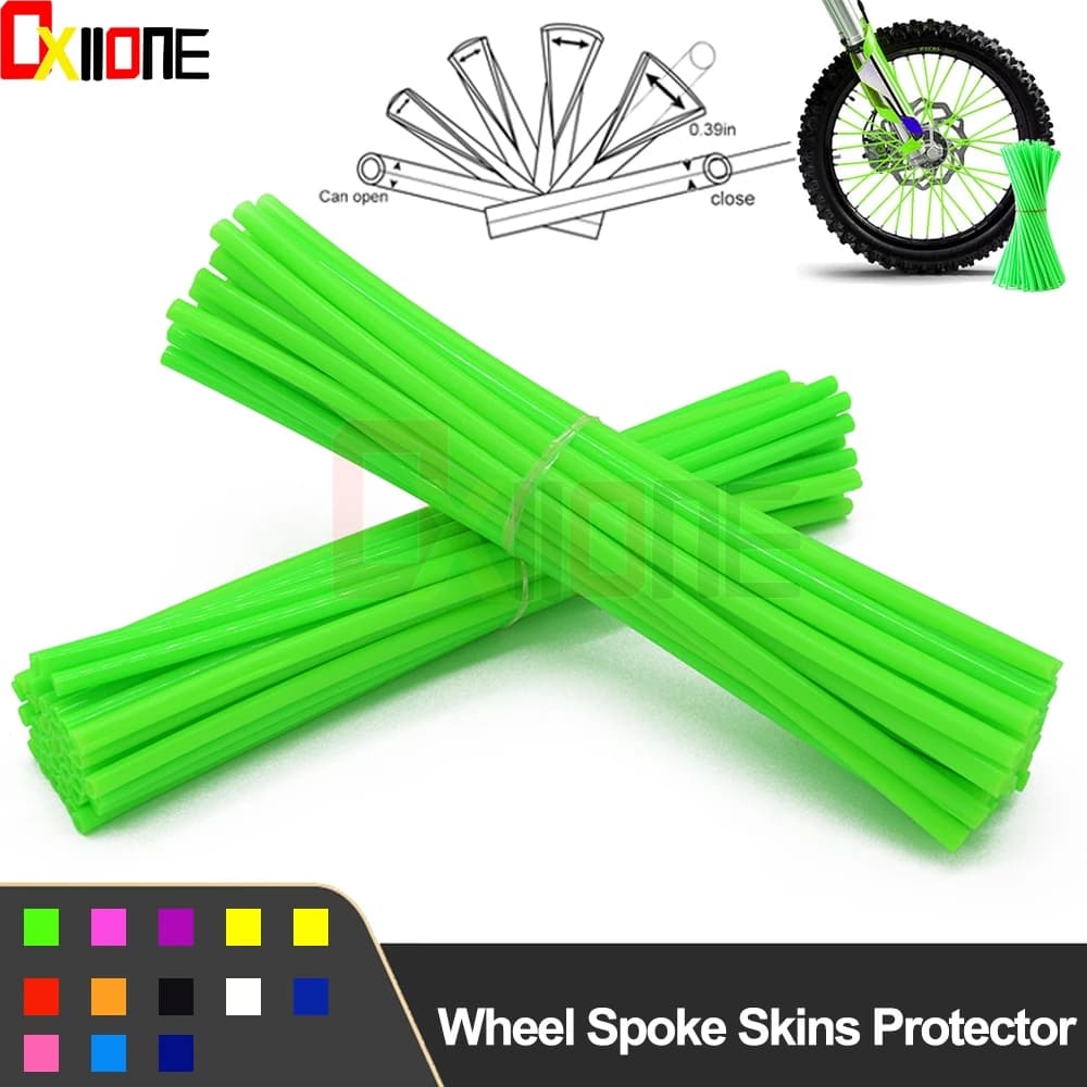 Motocross moto roue protecteur jantes peau couvre tuyau pour Kawasaki KX KLX KDX 65 85 100 125 150 250 450 F R S sac à dos D-TRACKER