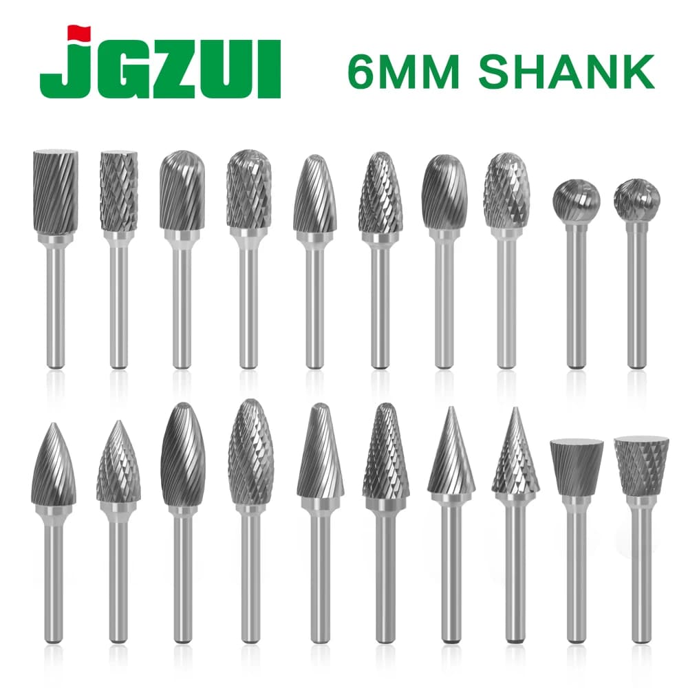 Fraise en carbure de tungstène pour dessin métallique, outil rotatif, bavure, gravure CNC, outils abrasifs, travail des métaux, fraisage, polissage, 6MM