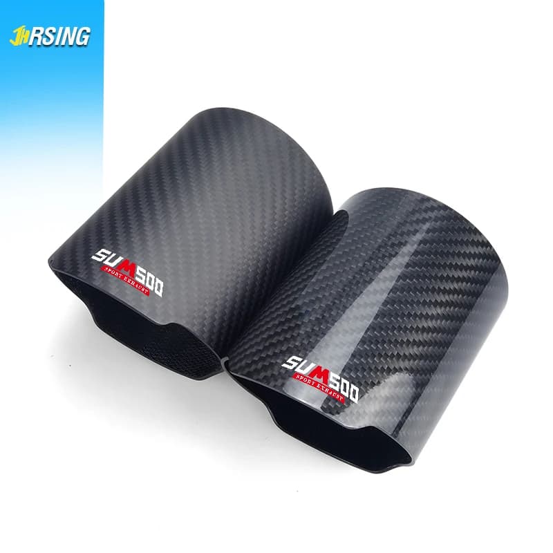 Cache-tuyau d'échappement universel en fibre de carbone Sumsoo authentique pour bricolage automobile, embout de silencieux d'échappement, boîtier de tuyau d'échappement ID74/87mm