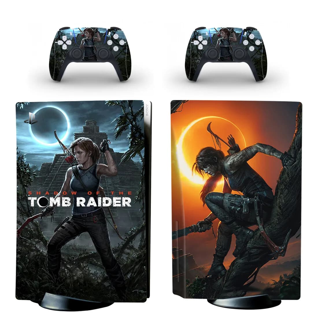 Tomb Raider PS5 disque Standard peau autocollant couverture pour Console PS5 et 2 contrôleurs PS5 disque peau vinyle