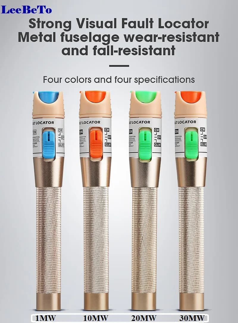 Stylo testeur de fibre de source de lumière rouge doré, localisateur visuel de défauts, connecteur SC ST David conforme, 5MW, 10MW, 20MW, 30MW