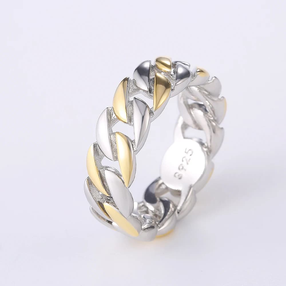 Huitan – bagues à chaîne métallique pour hommes et femmes, Design Simple, Hip Hop, accessoires Cool de fête, bijoux polyvalents de Style Punk, bagues de Couple