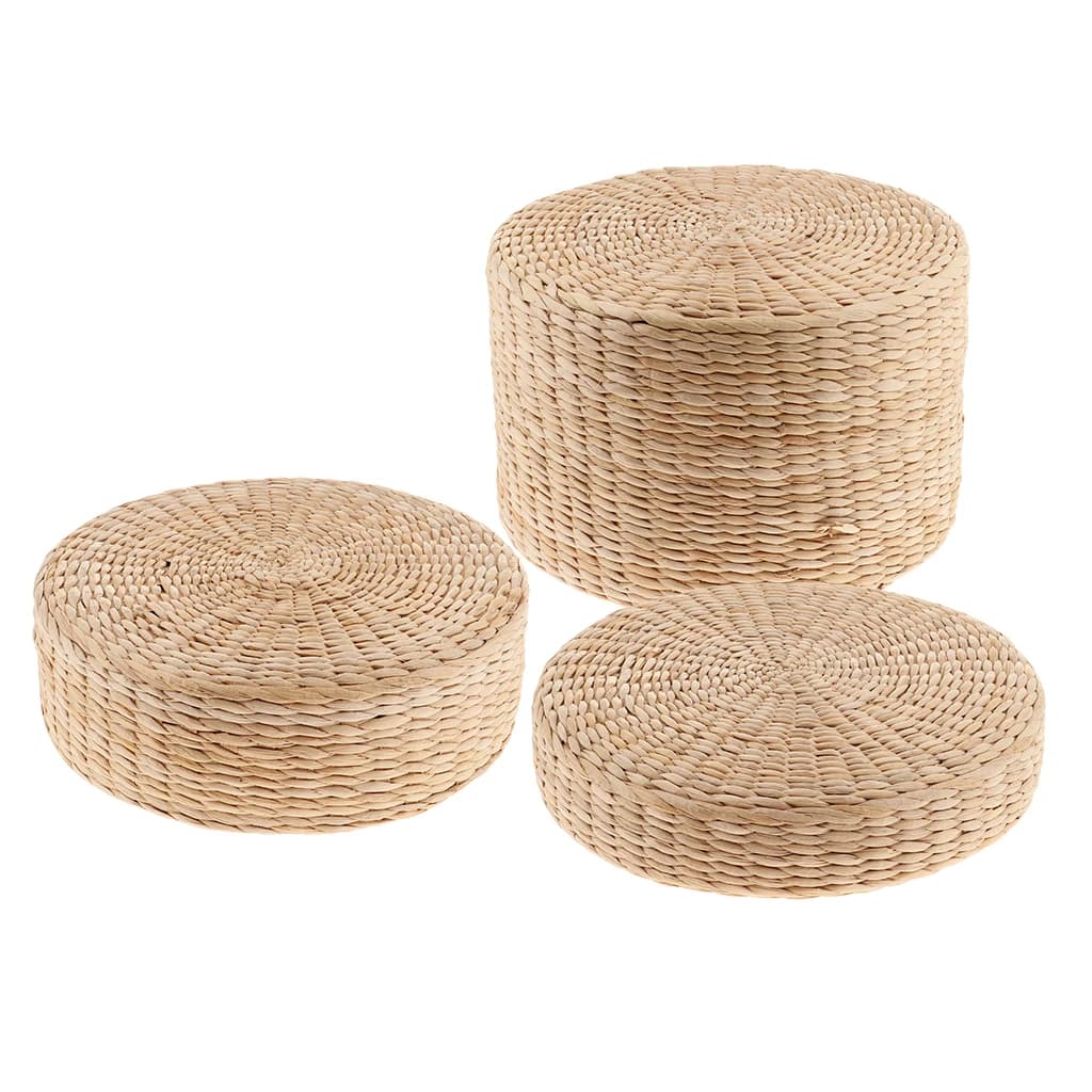Coussin de paille japonais de 12 pouces, coussin de sol Tatami, oreillers de méditation, coussin de canapé en sarrasin pour la décoration de la maison