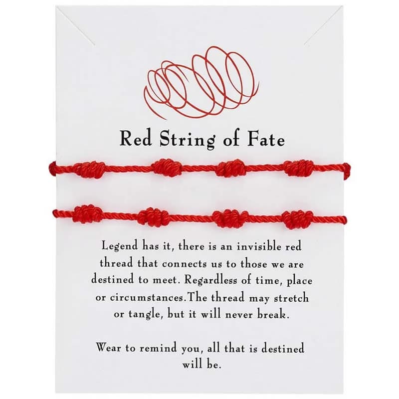 Bracelets de couple pour petit ami, cadeaux pour petite amie, relations longue distance, bracelet assorti pour lui et elle 7, ficelle rouge du destin