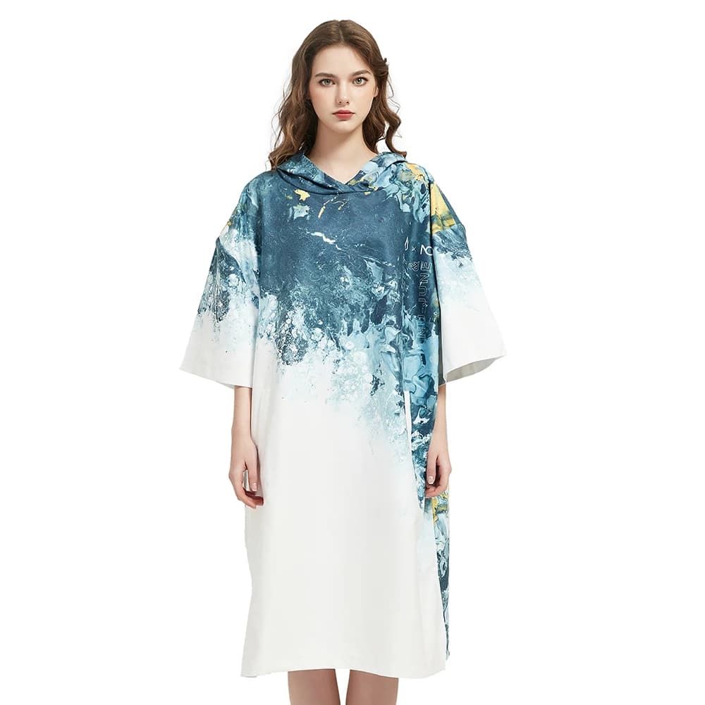 Aux- june-Poncho à langer en microcarence à séchage rapide, robe de plage à capuche, serviettes de natation, serviette de bain extérieure pour adultes, serviette de surf, maillot de bain