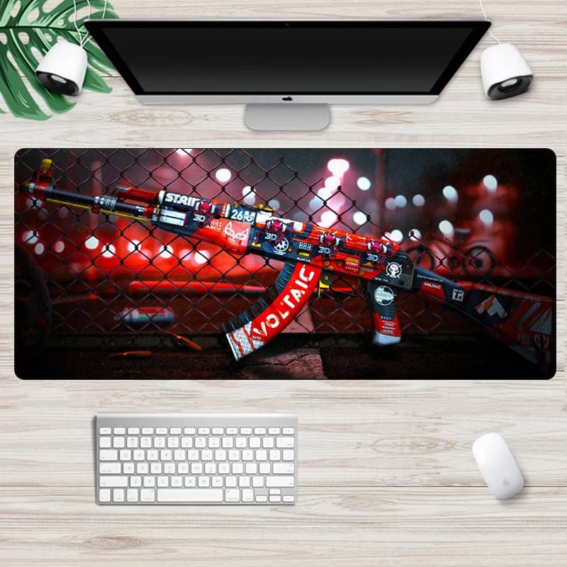Grand tapis de souris de jeu 80x30cm CS GO, tapis de souris antidérapant avec bord de verrouillage, pour clavier et bureau, pour ordinateur