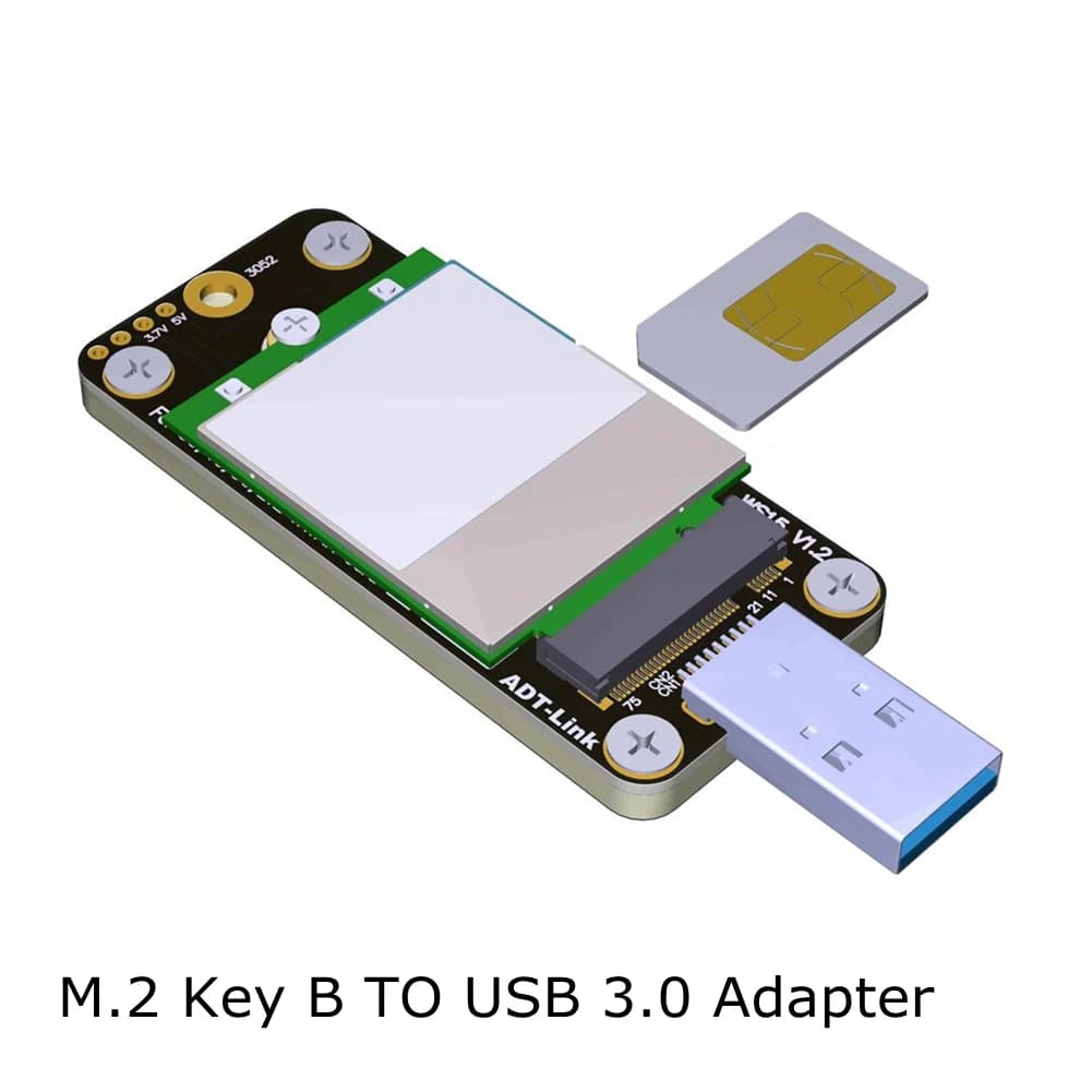 Adaptateur USB 3.0 vers M.2 NGFF B-Key, carte Riser avec double epiSlot standard, 3.7V, 3A, prise en charge 5G, 4G, persévérance, modem technique sans fil