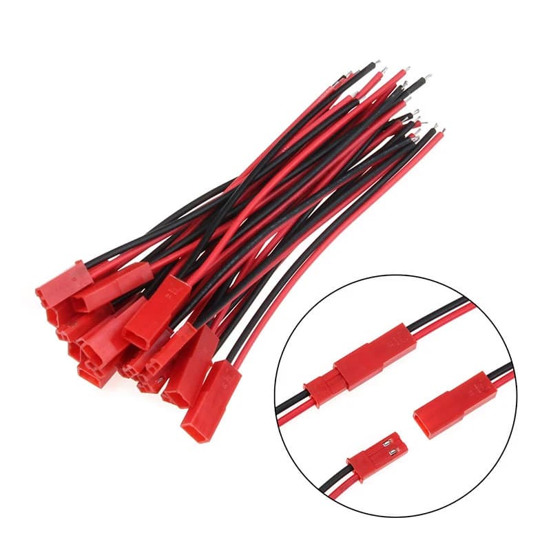 JST – câble connecteur 2P mâle + femelle, 10CM/15CM de Long, 22awg, pour batterie RC, 2.54mm, 10 paires
