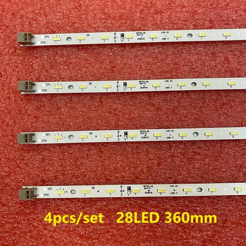 Rétroéclairage LED 28LED 360mm, 4 pièces/ensemble, pour E129741 32PFL6606H/60 32HFL5573D GT0326-1 GT0326-2 GT0326-4, écran Sharp LK315D3LA63
