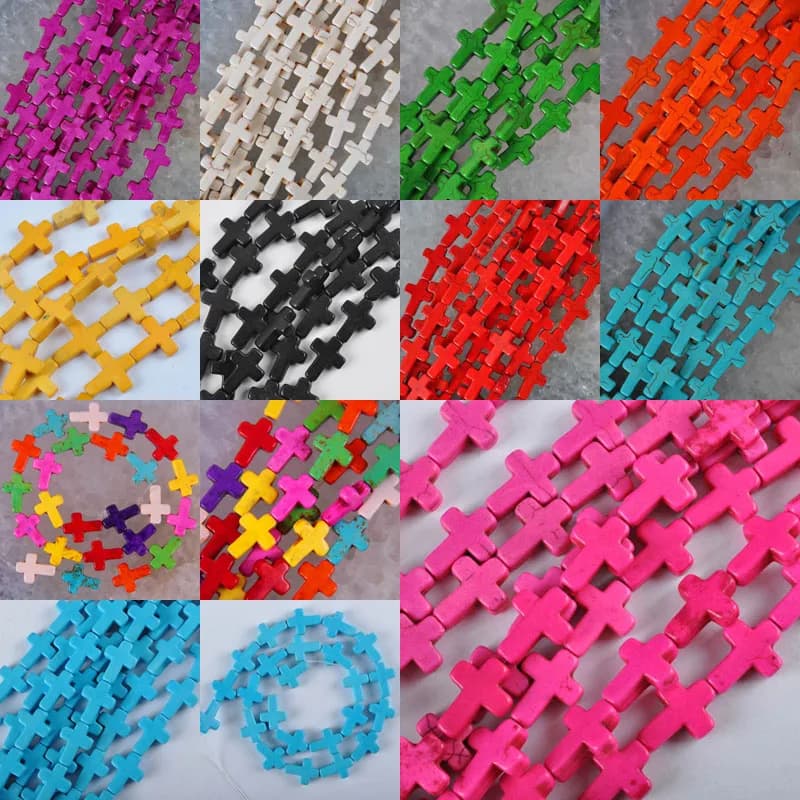 Perles turquoise en vrac 12x16MM, brin croisé de 15.5 pouces, bijoux pour femmes, fabrication de cadeaux