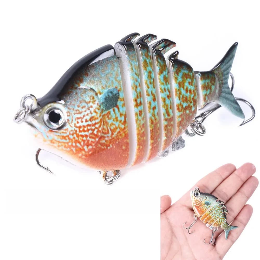 63mm 9.3g réaliste Tilapia Swimbait leurres de pêche appât dur leurre avec triple crochet multi-articulé leurres pour matériel de pêche au bar