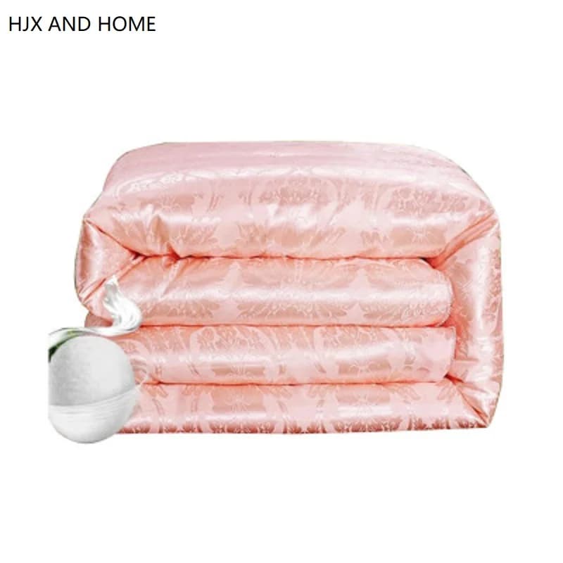 100% couverture en soie naturelle été Jacquard couettes épaississement hiver couettes couverture en coton roi reine double pleine taille couette