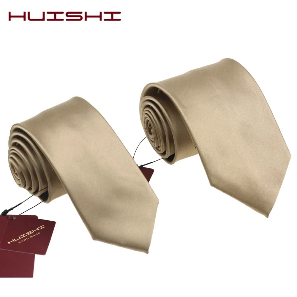 Cravates pour Homme Imperméables, Rayées et Unies, Couleur Marron Clair, Forme à revers, pour Chemise de Mariage, Cadeau pour Homme, Vente en Gros