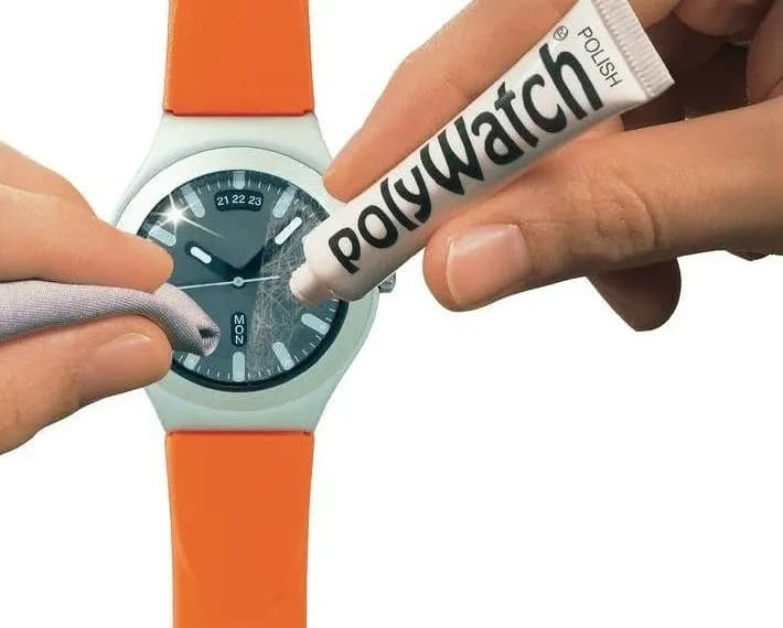 POLYWATCH – montre en plastique/acrylique, anti-rayures, cristaux, réparation de lunettes, Vintage