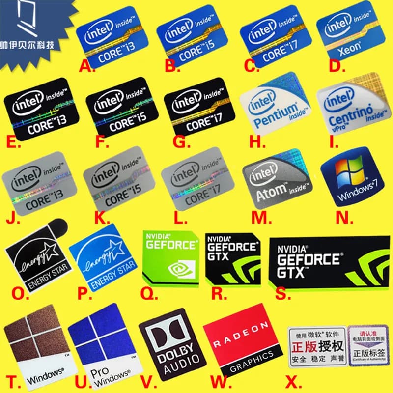 Autocollant de décoration pour ordinateur portable, étiquette de personnalité originale de deuxième et de troisième génération, Cpu i3 i5 i7, DIY bricolage