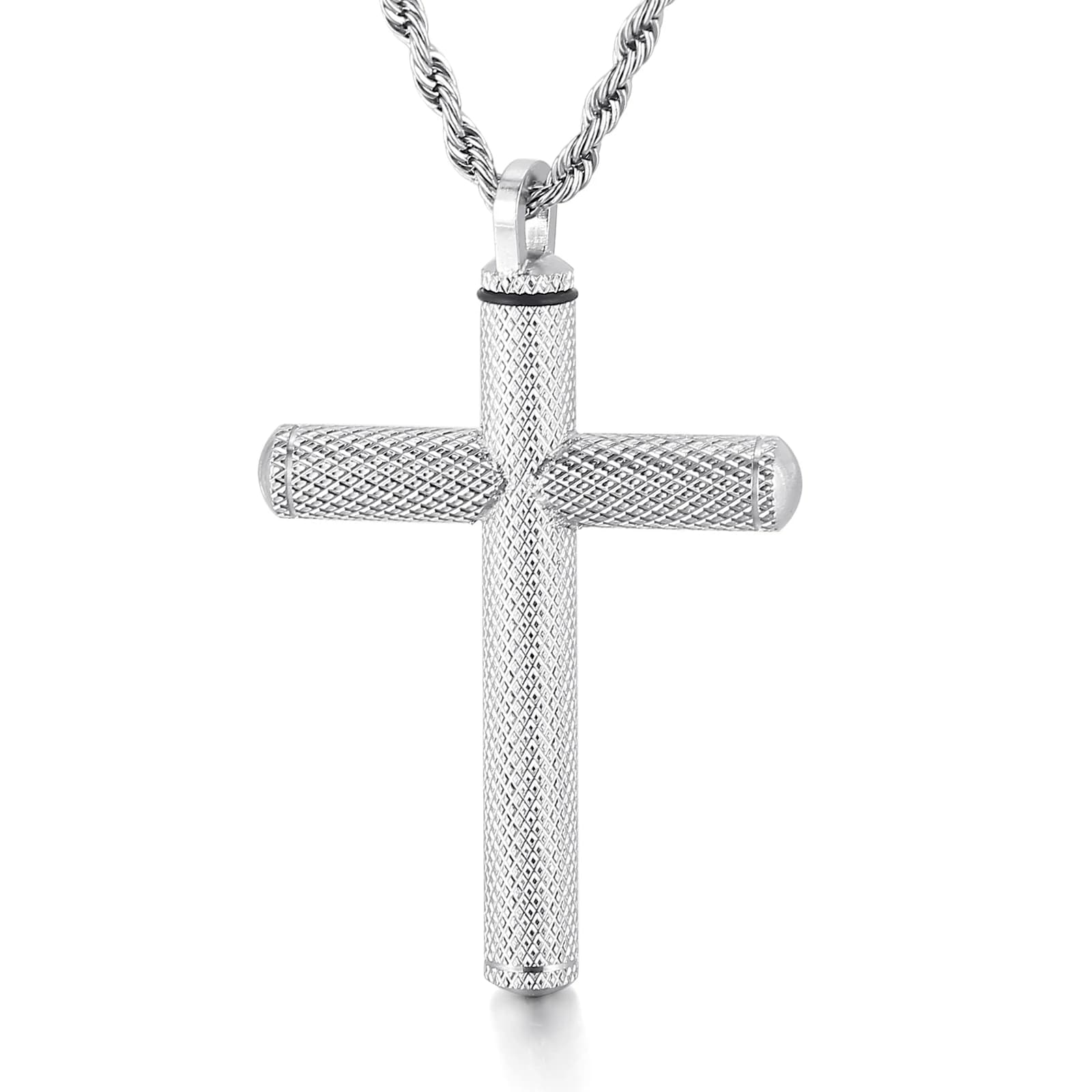 Kalen-Collier pendentif croix en acier inoxydable pour homme, argent, or, document, métal, tendance, bijoux, meilleur cadeau, fête, vis, accessoires