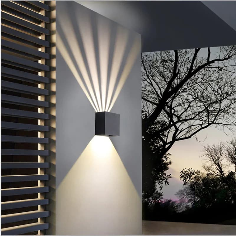 Applique murale Cube LED en aluminium, imperméable conforme à la norme IP65, éclairage d'intérieur et d'extérieur, faisceau réglable, idéal pour un jardin, une véranda ou une chambre à coucher