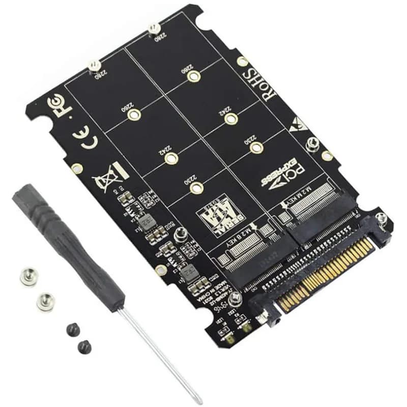2 en 1 M.2 NVMe SATA U2PCB M.2 NVME SSD clé M clé B SSD vers U.2 SFF-8639 adaptateur PCIe M2 convertisseur pièces d'ordinateur de bureau