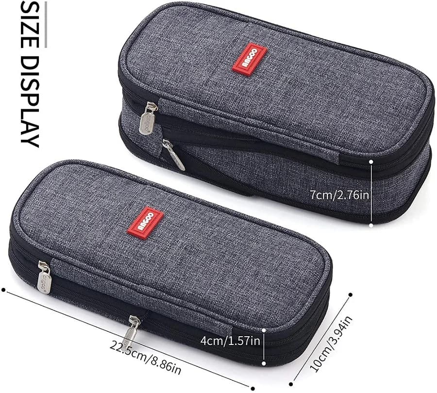 Sac à Crayons de Grande Capacité, Porte-Stylo Solide, Fournitures Scolaires Durable, Grande Trousse de Rangement, Gomme, Cadeau pour Garçon et Fille