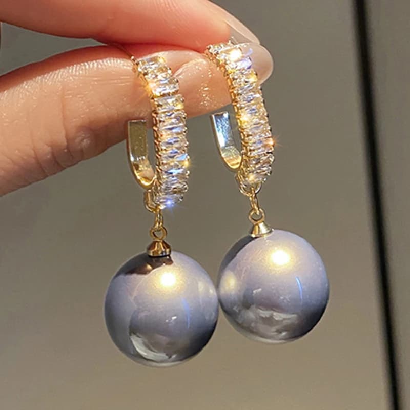 Boucles d'oreilles coréennes surdimensionnées en perles simulées pour femmes, nouvelle mode coréenne, boule ronde bohème, boucles d'oreilles de mariage élégantes, bijoux cadeaux