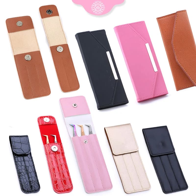 Pincettes d'extension de cils, étui en cuir, Collection de porte-pince, boîte de rangement professionnelle, Portable, sac de rangement sûr, outil de maquillage