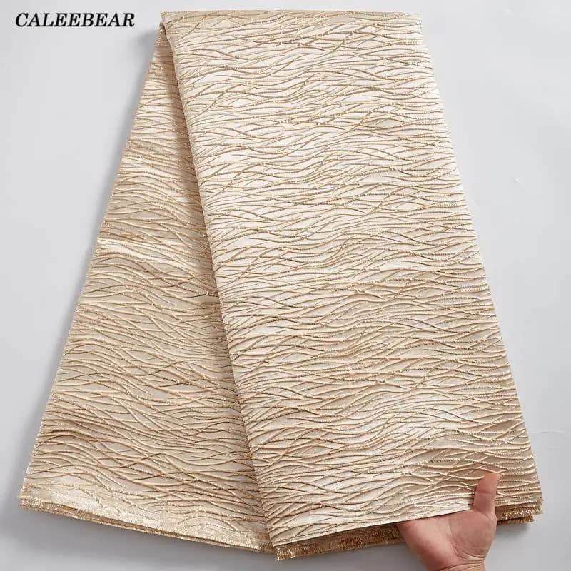 Tissu africain en dentelle de haute qualité 2022, brocart doré, broderie française, Jacquard, dentelle pour robe nigériane, couture S2391