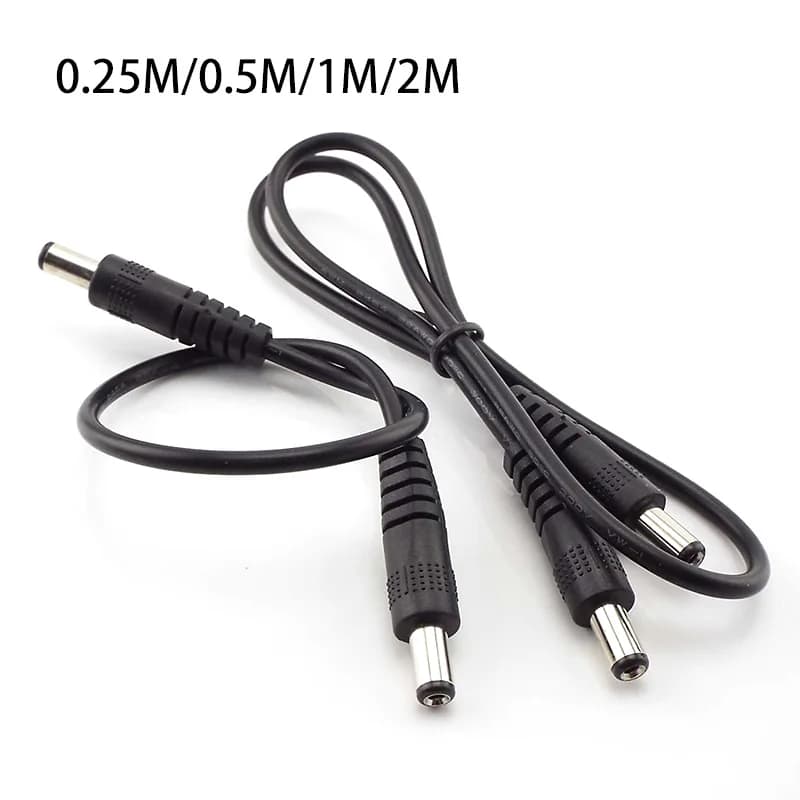 12V 3A DC mâle à mâle alimentation bricolage cordon câble 5.5x2.1mm mâle CCTV adaptateur connecteur rallonges d'alimentation 0.5M/1M/2M