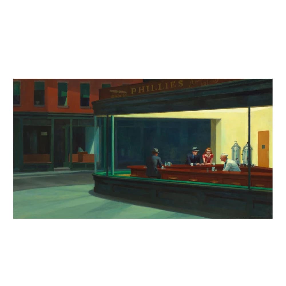 Nighthawks par Edward trémie, peintures célèbres sur le mur, affiches d'art et imprimés, toile photos, décor mural pour salon