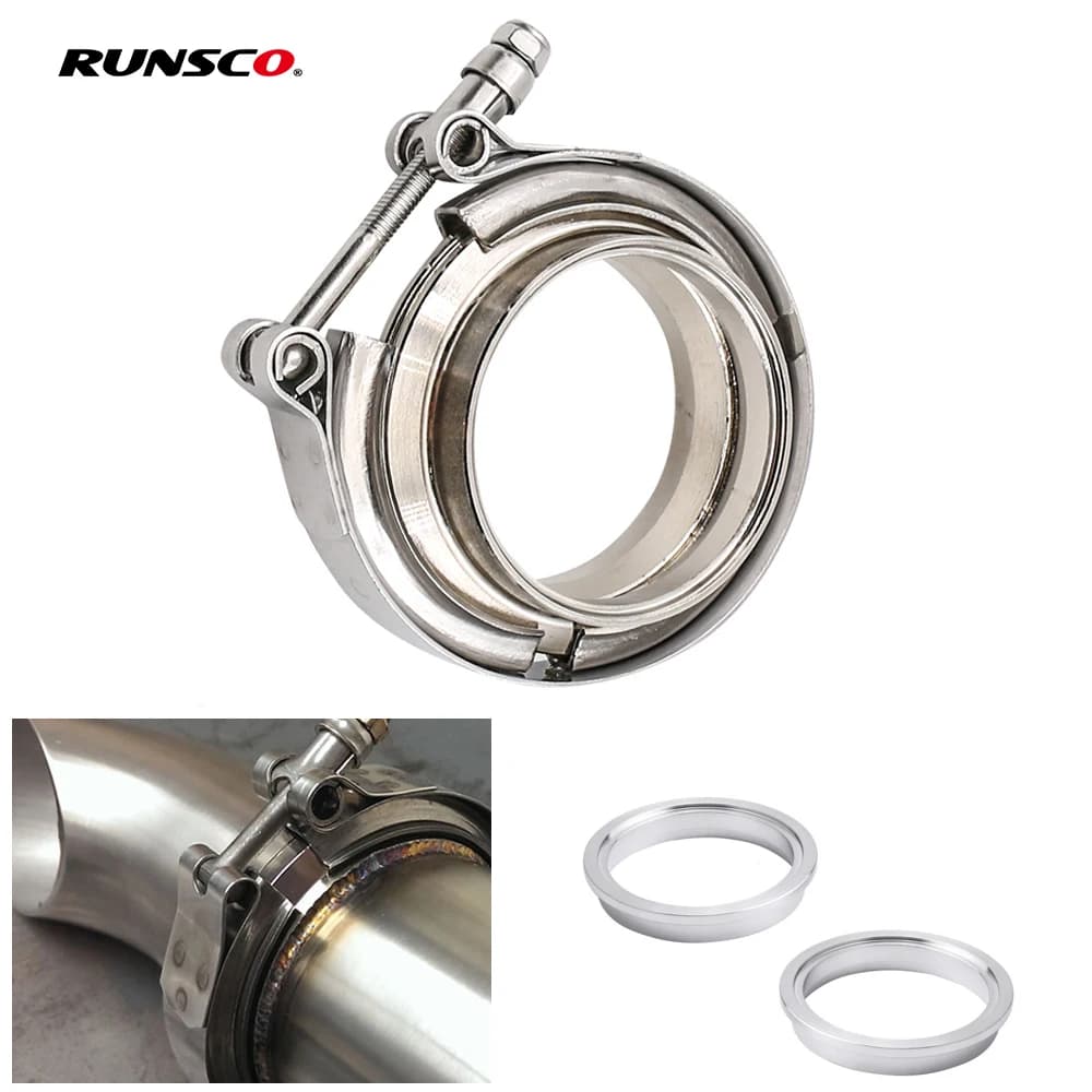 3 "3.25" 3.5 "4" acier inoxydable 304 échappement de voiture v-band mâle femelle bride d'échappement V bande Kit de serrage à dégagement rapide