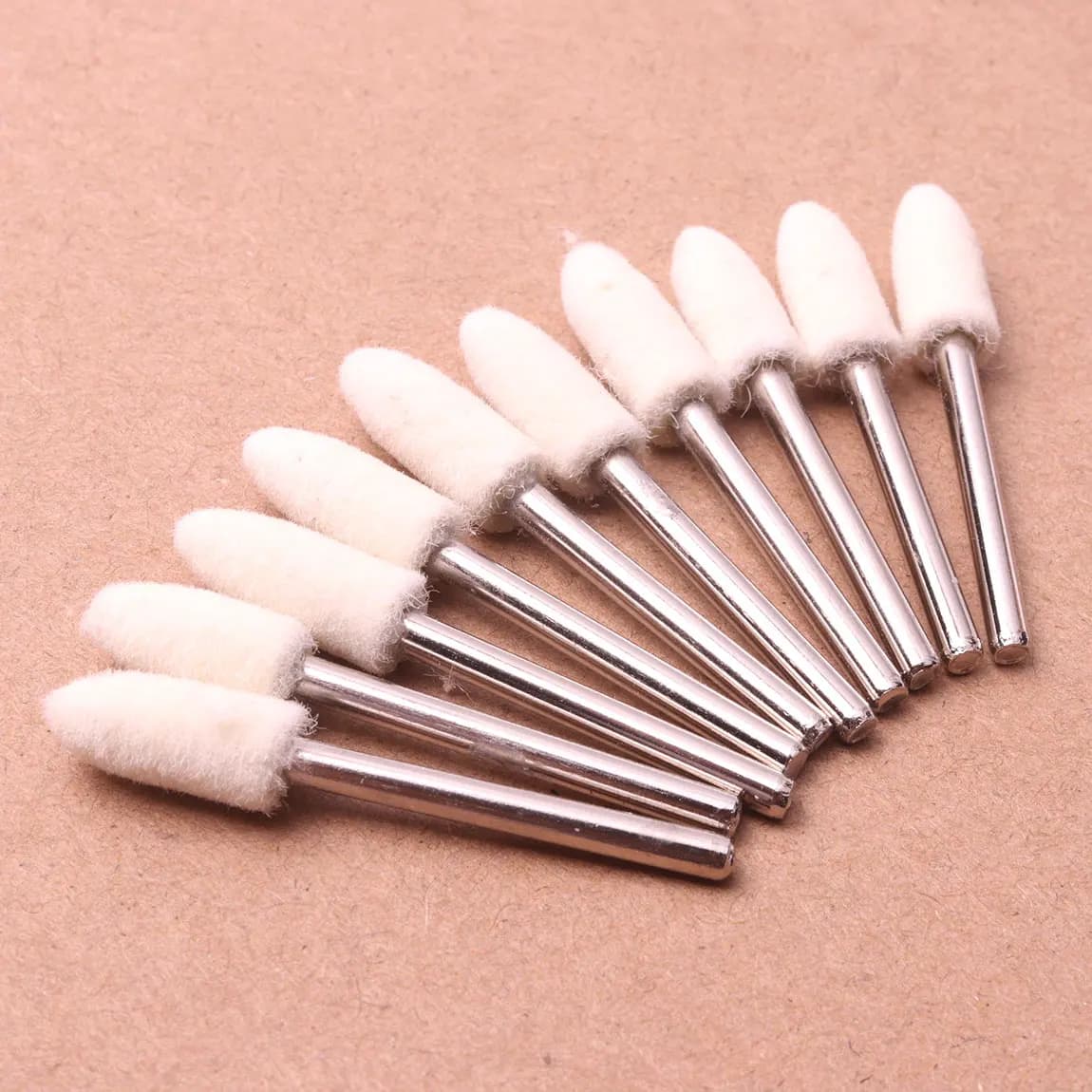 Disques de polissage en feutre de laine, outils à main 4*3mm, tige de tampon de meulage pour perceuse Dremel, roue de meulage rotative 10 pièces/lot