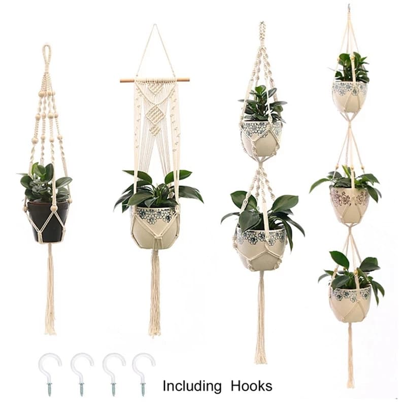 Plante suspendue en macramé faite à la main, Pot de fleur, jardinière, décoration murale, cour, jardinière suspendue, panier suspendu