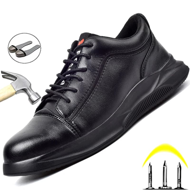 Chaussures de sécurité en cuir pour hommes, chaussures Parker en acier, anti-écrasement, anti-crevaison, chaussures de travail, imperméables, anti-brûlure, chaussures industrielles