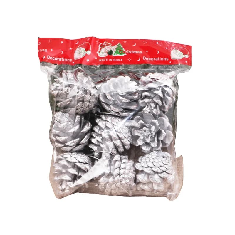 Plantes Artificielles Faux Cône Enrichi en Or et Argent, Décoration de Couronne de Noël et de Mariage, Boule de Cône Enrichie, Cadeau de ixd'Arbre, 6/9 Pièces