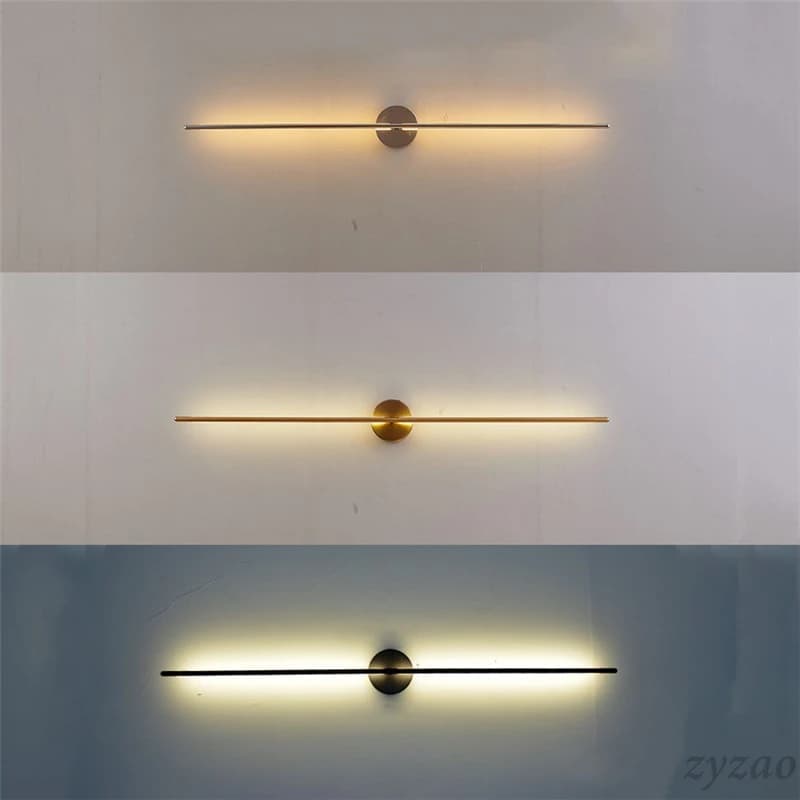 Applique Murale LED Nordique à Bande Géométrique Simple, Luminaire Décoratif d'Nik, Idéal pour un Salon, un Hôtel, un Couloir ou un Sauna