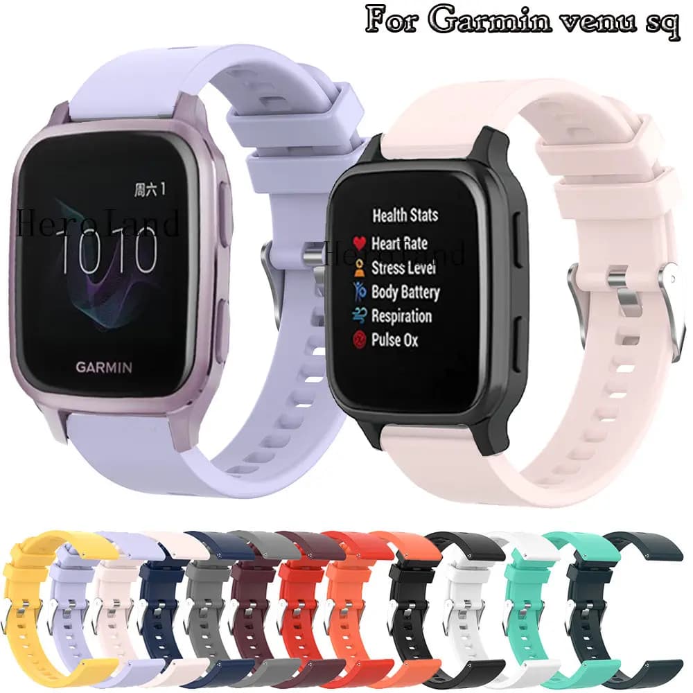 Bracelet de montre en Silicone 20mm pour Garmin venu sq/SQ 2 Bracelet intelligent pour Garmin Venu/Move3/vivomove Bracelet
