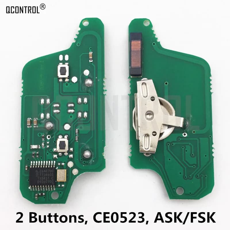 KEYECU – Circuit imprimé de clé télécommande rabattable, 2 boutons ASK/FSK 433MHz ID46, pour Peugeot 207 307 308 407 modèle CE0523 pour citroën C3 A51 DS3