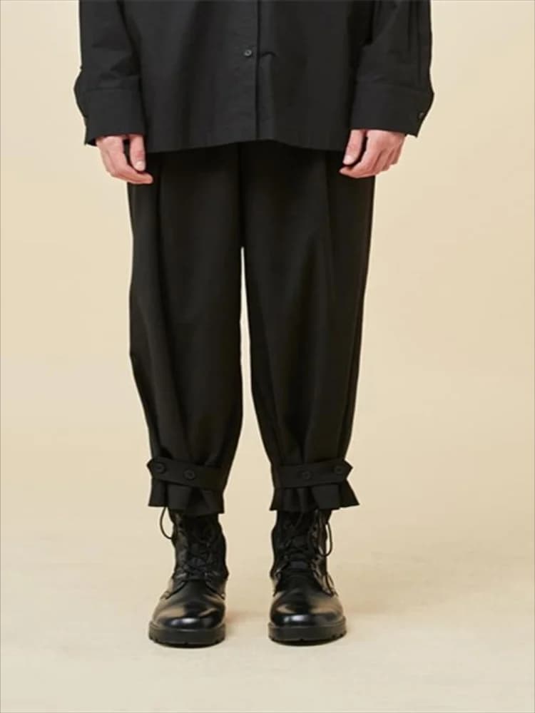 Pantalon décontracté pour hommes, tendance, noir, neuf-cent, culotte, deux vêtements, pantalon ample, printemps et automne