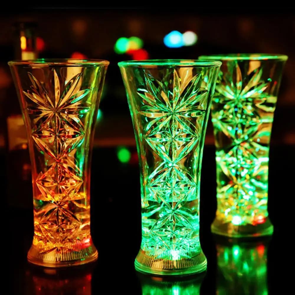 Flocon de neige activé par l'eau LED, document clignotant, changement, lumière, bière, tasse à whisky, tasse, offres spéciales