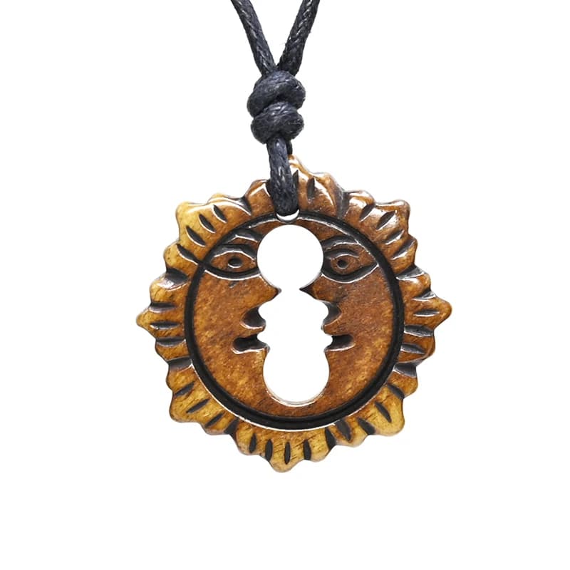 Collier pendentif en forme de cercle en os de Yak pour femme, bijou fait à la main, Style Vintage, réglable, offre spéciale, GX131