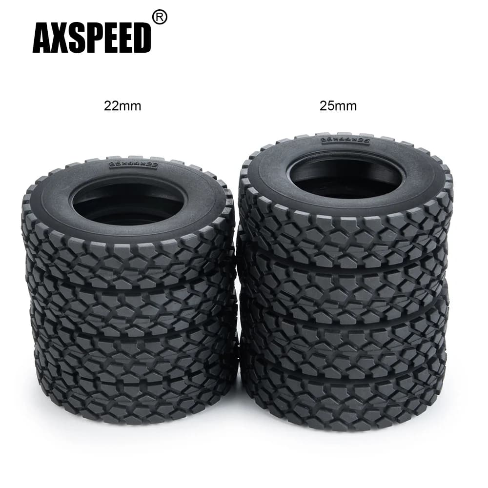AXSPEED – pneus de roue en caoutchouc noir de 22mm/25mm de largeur, jantes avant et arrière pour tracteur de remorque Tamiya 1/14 RC, 5 #