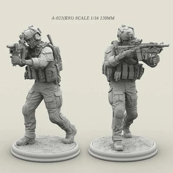 Kits de figurines de soldats en résine 1/16, modèle des forces spéciales incolore et auto-assemblé A-022 (k59)