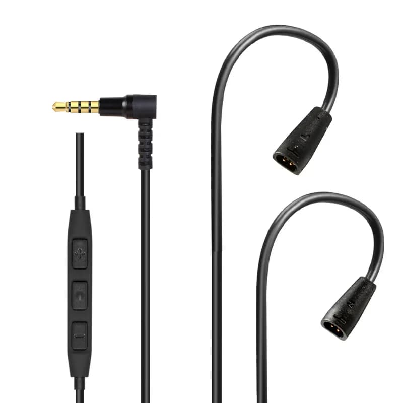 Câble de mise à niveau de casque en TPE noir avec Microphone, réglage du Volume, Ie80s IE80 Ie8i IE8
