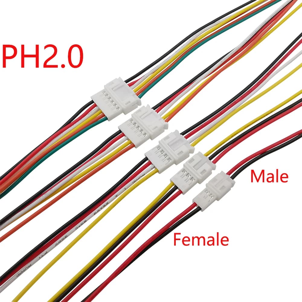 2/5/10 paires Micro Mini JST PH 2.0 2P 3P 4P 5P 6 broches mâle femelle connecteur de câble de Terminal 26AWG PH2.0MM fil électrique