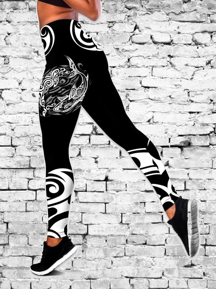 Pohnpei – Legging et débardeur Sexy élastique pour femme, tatouage en 3D, imprimé sur tout le pourtour, DDK31